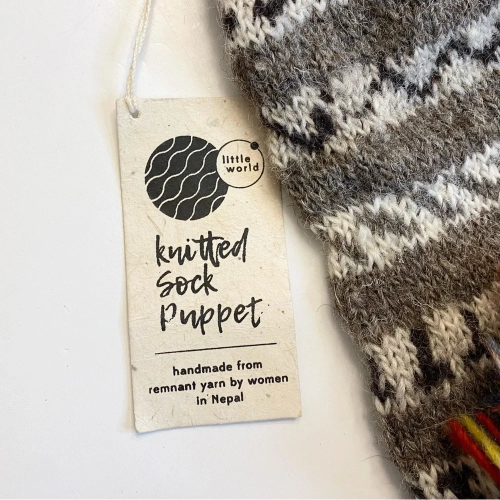 Ten Thousand Villages Silly Sock Monster Puppet Wool Handmade Nepal Toy Kids NWT - Picture 5 of 8